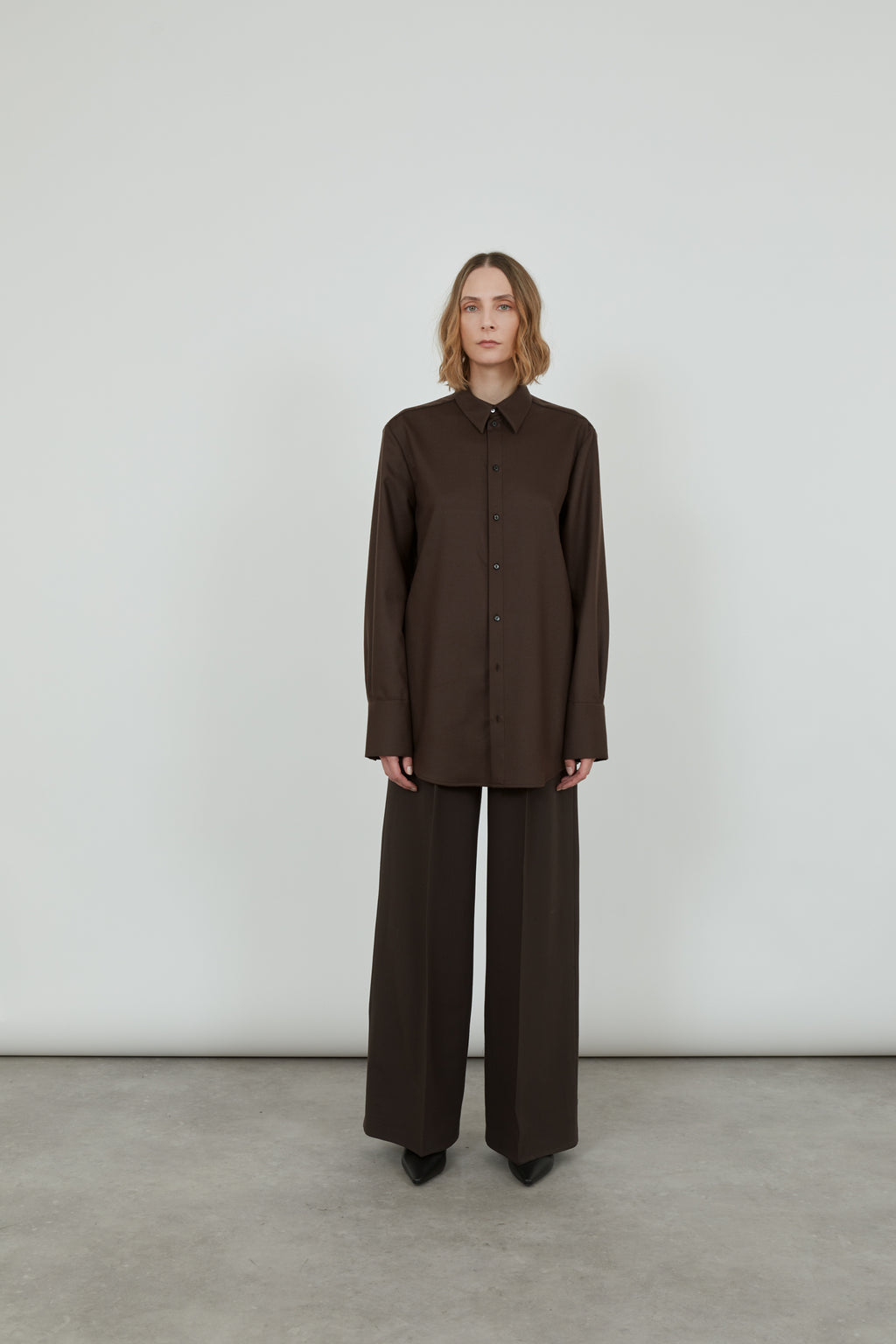 Adam shirt chocolate wool
