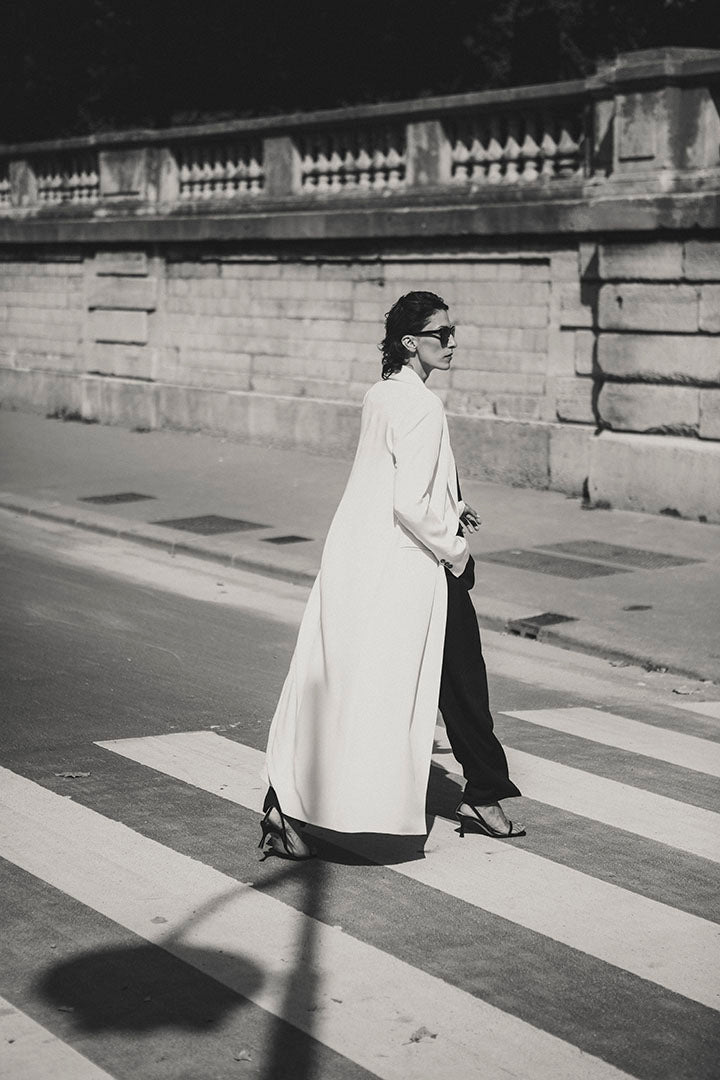 Adeline coat | Off White - Crepe silk