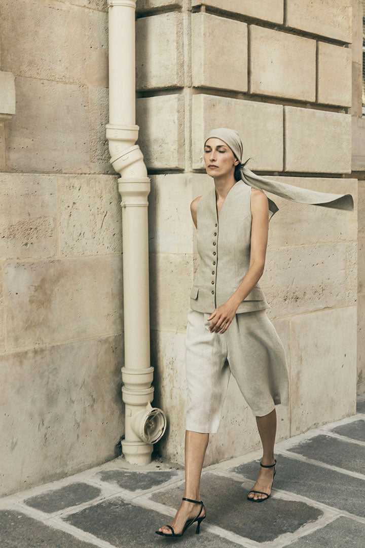 Miya shorts | Beige - Linen