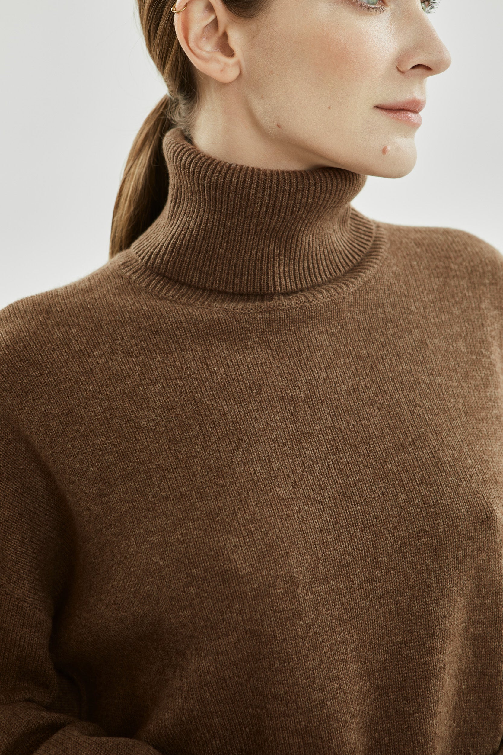 Alicia knit | Khaki brown - Cashmere
