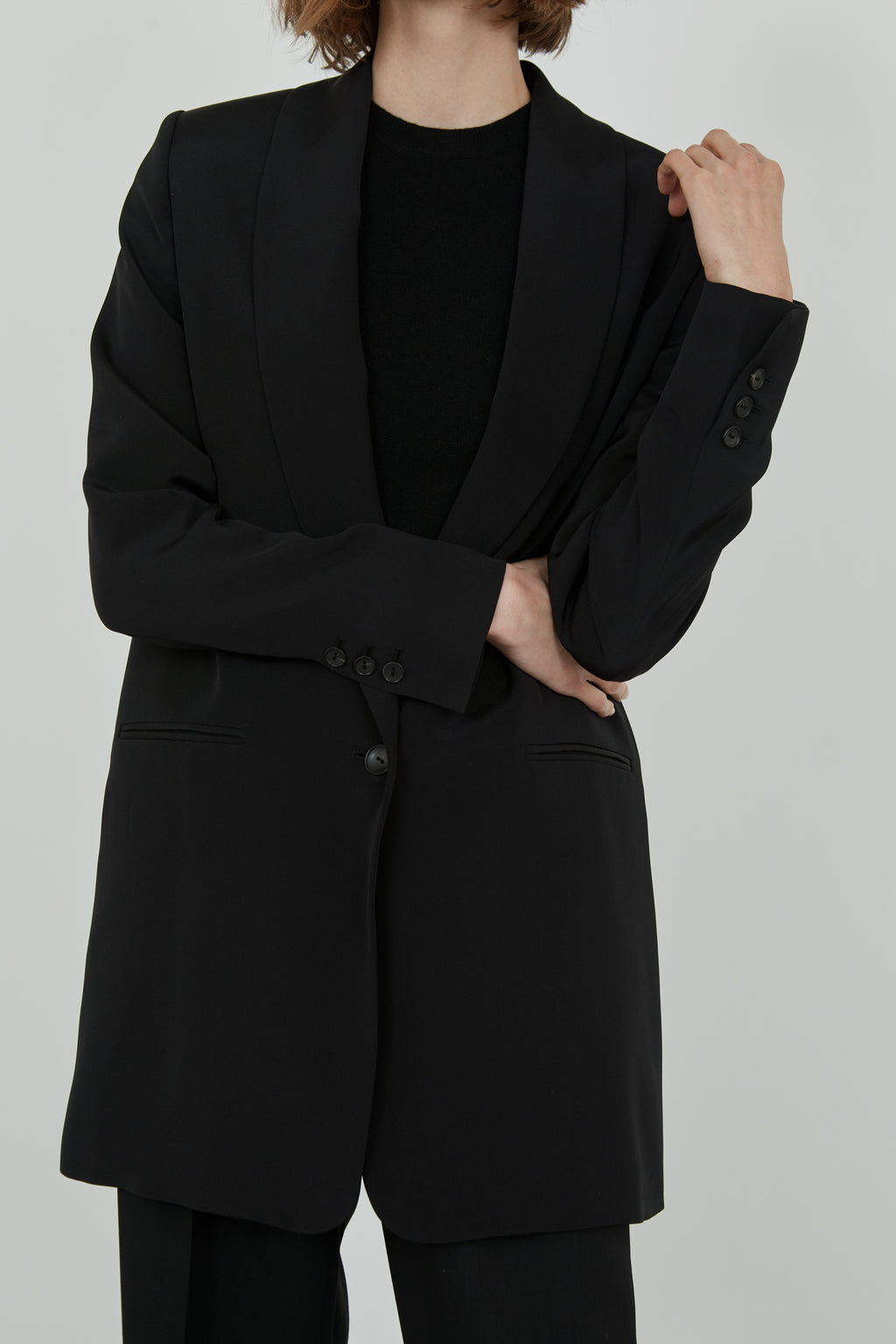 Amandine blazer | Black - Crepe silk