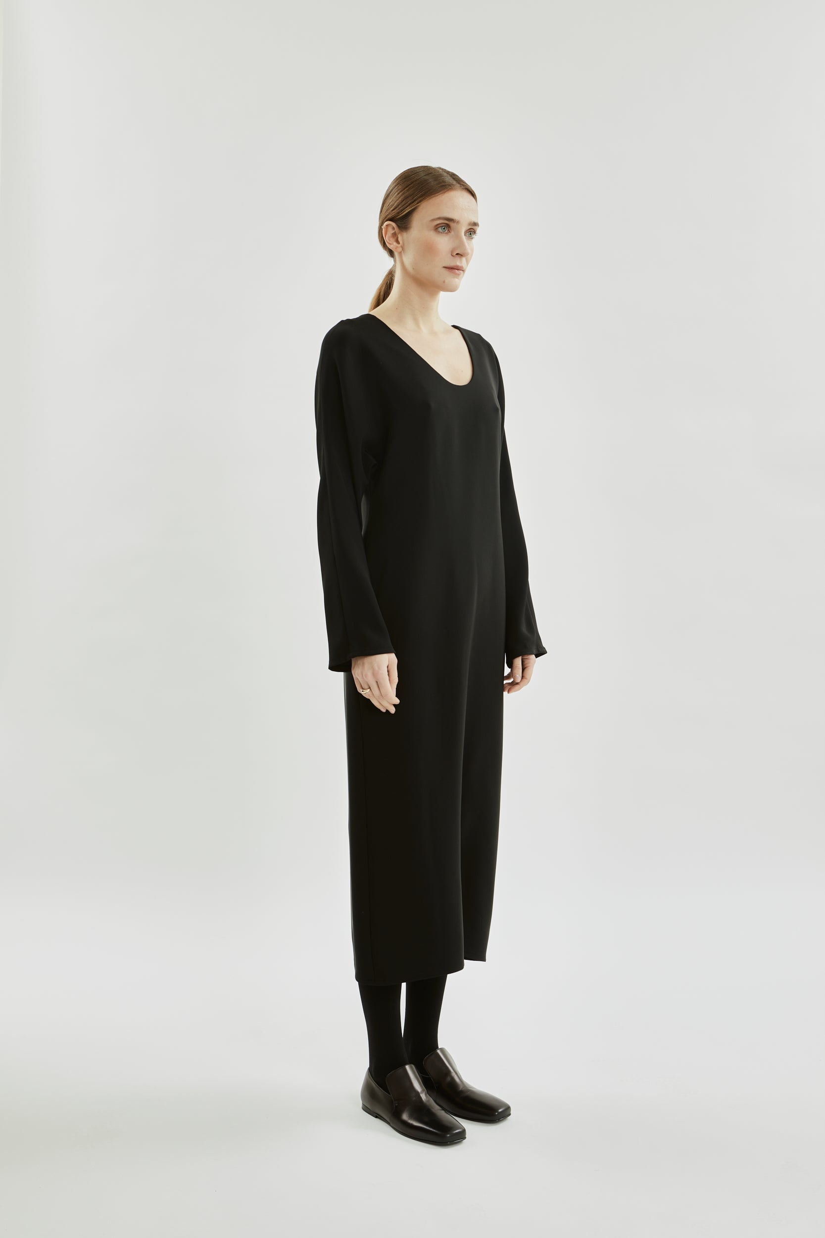 Angelina dress | Black - Crepe silk