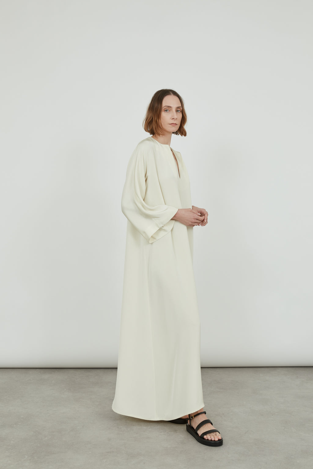 Apollo dress | Off White - Crepe silk