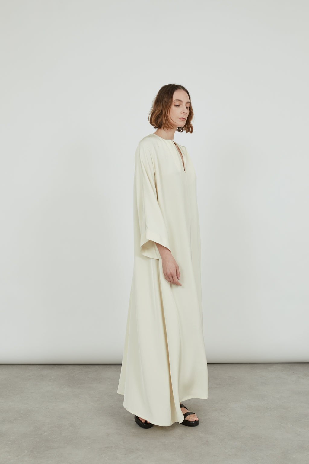 Apollo dress | Off White - Crepe silk
