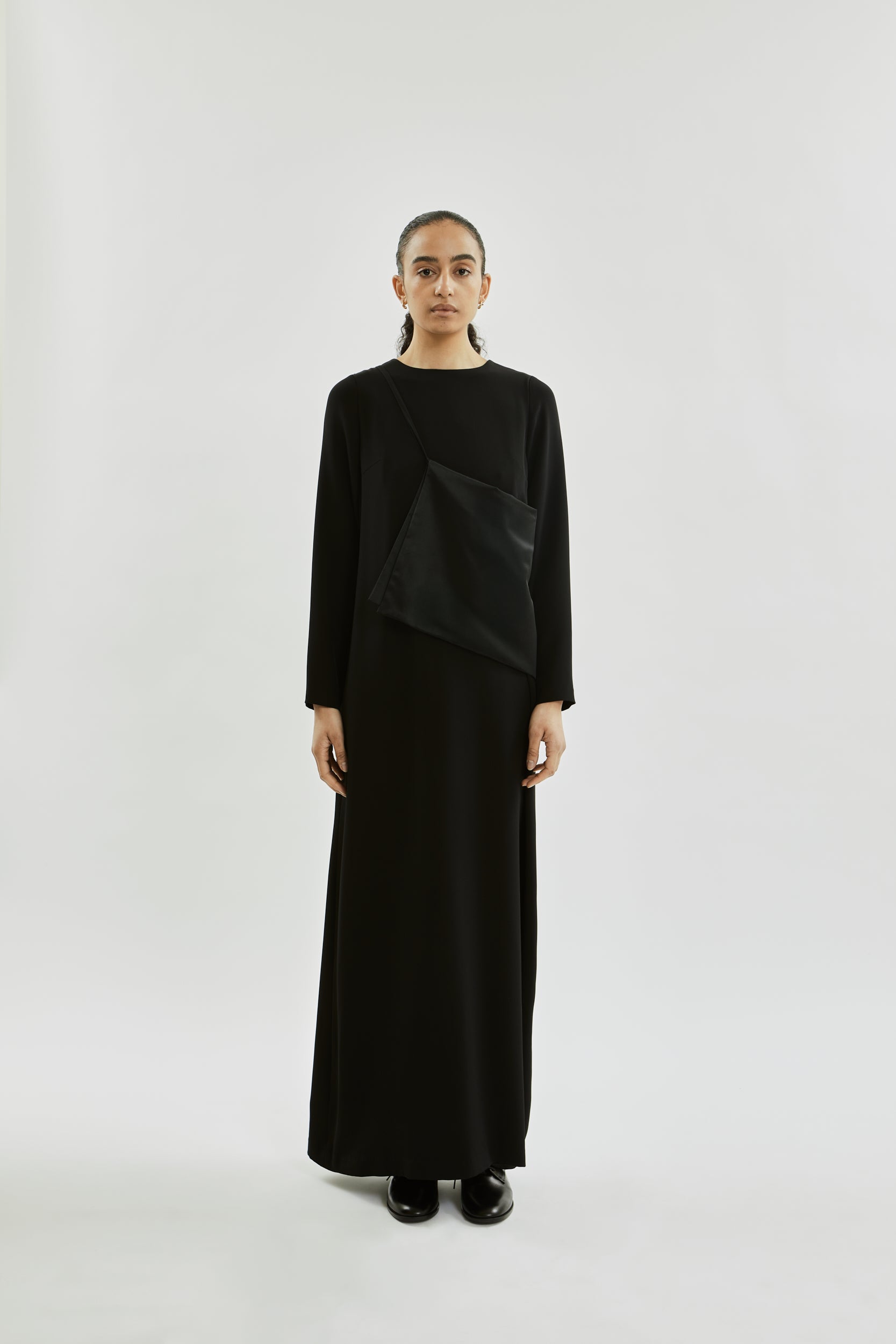 beatrice black dress La Collection Beatrice Dress in Black Crepe Silk 00
