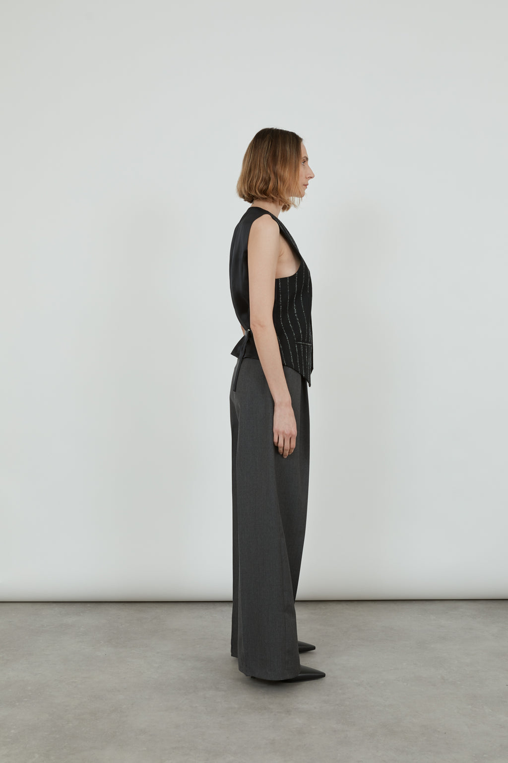 Bobby jacket | Black Striped - Wool blend
