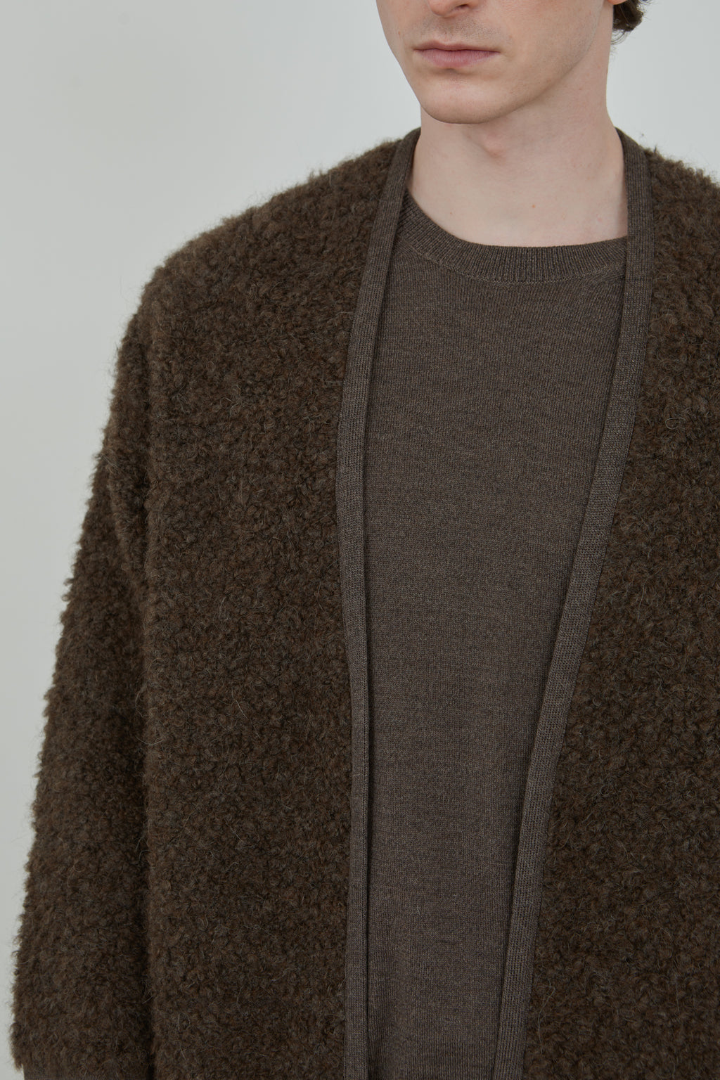 Cecile cardigan | Brown - Astrakhan wool