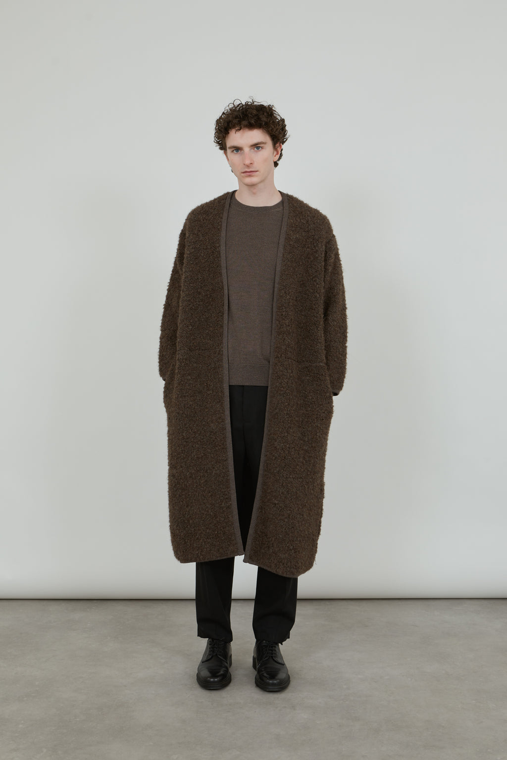 Cecile cardigan | Brown - Astrakhan wool