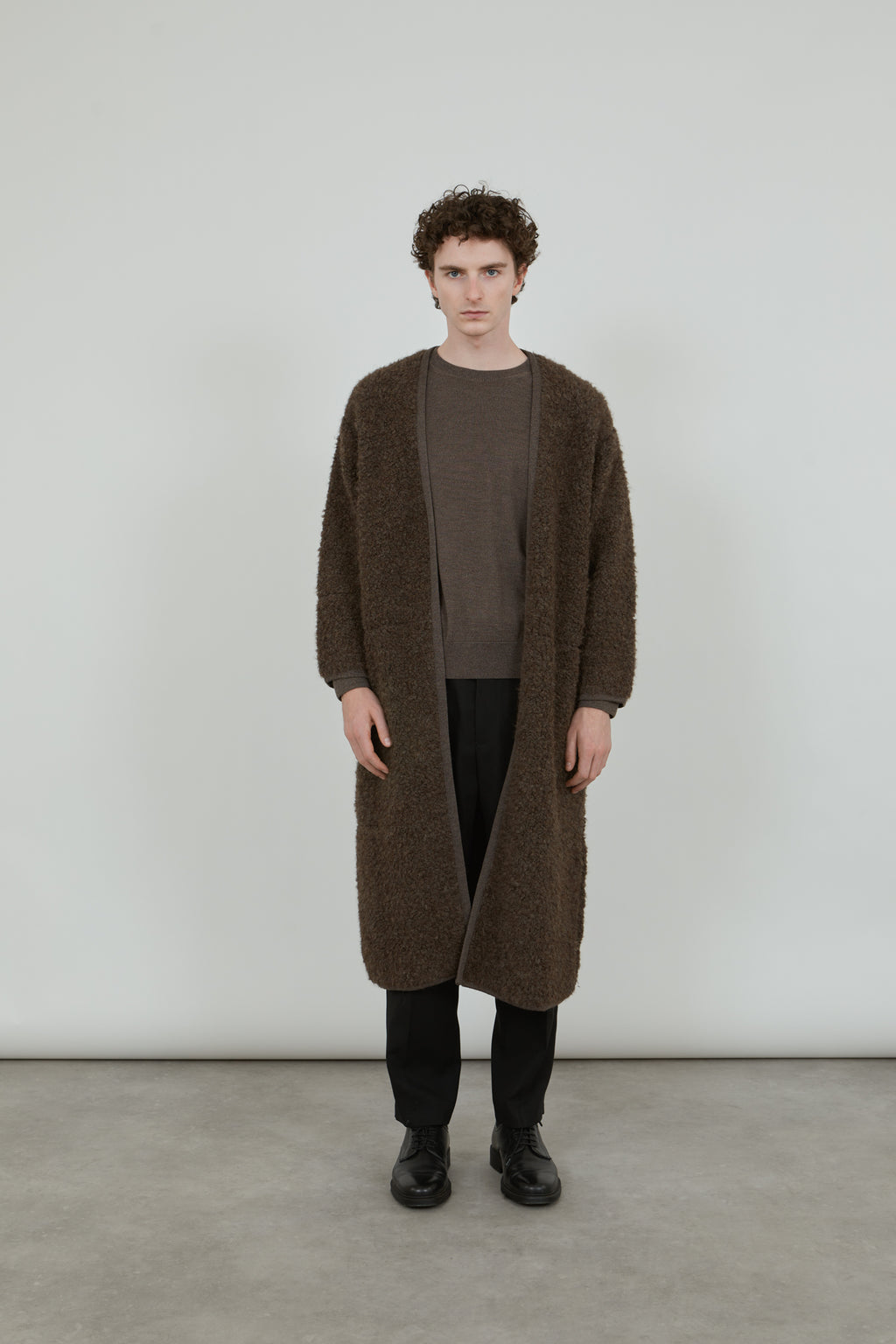Cecile cardigan | Brown - Astrakhan wool