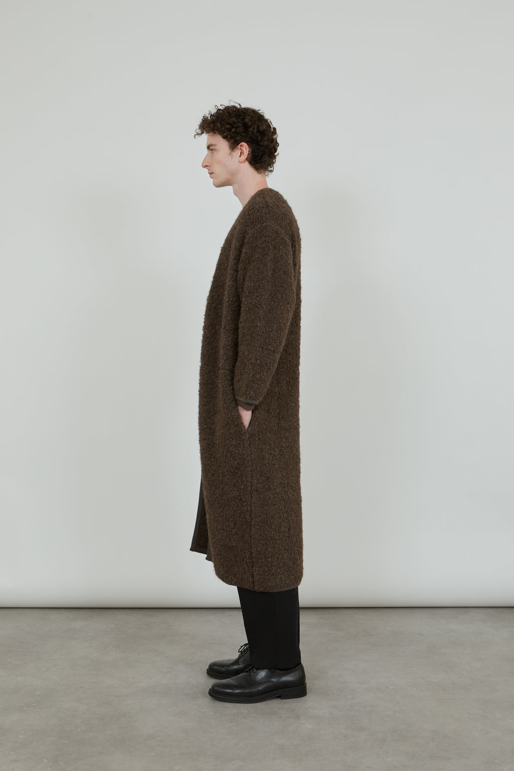 Cecile cardigan | Brown - Astrakhan wool