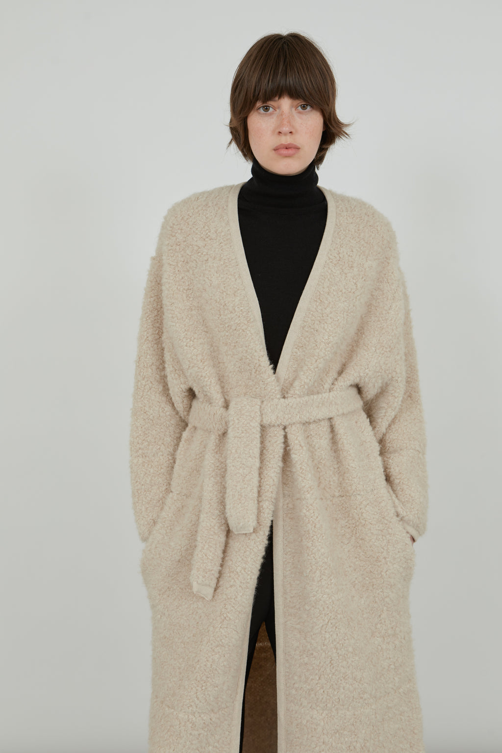 Cecile cardigan | Off White - Astrakhan wool