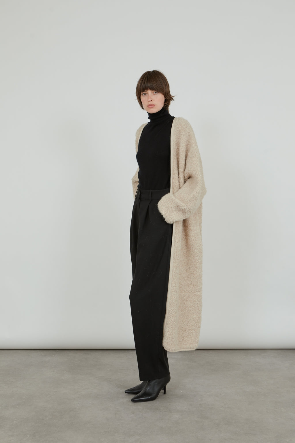 Cecile cardigan | Off White - Astrakhan wool