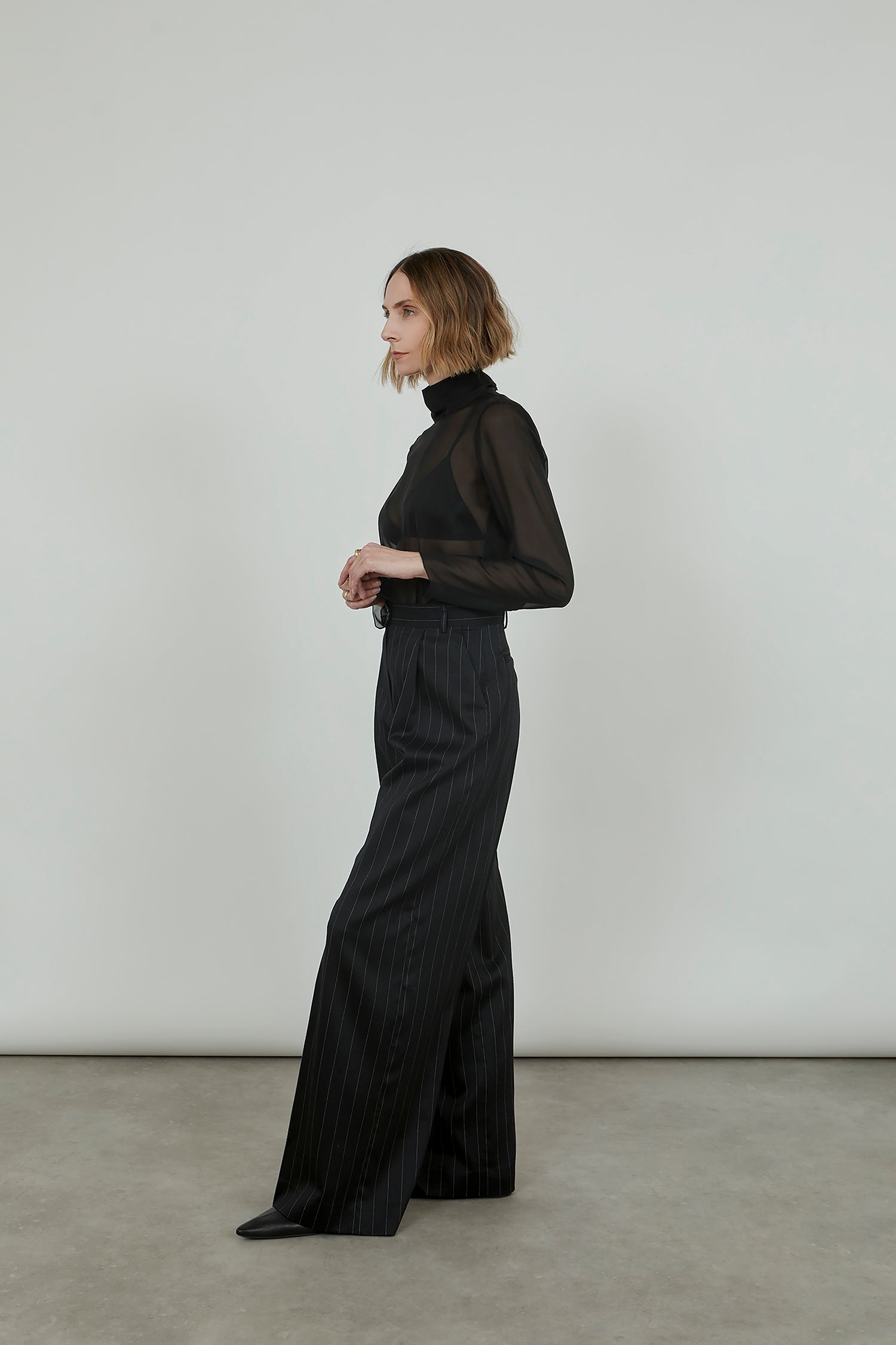 Клариса Топ | Черный - шифоновый шелк