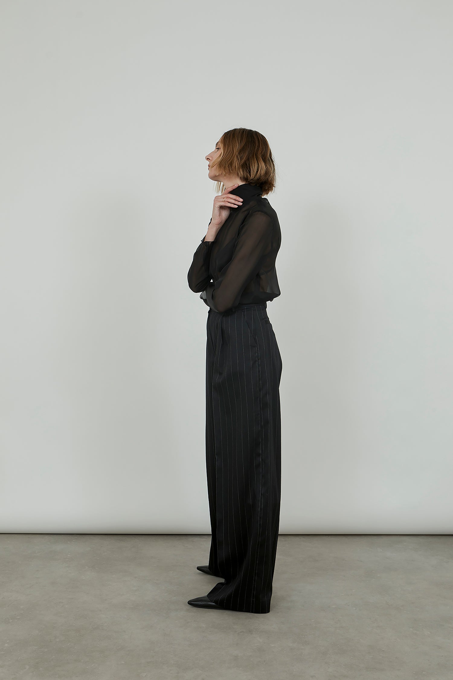 Клариса Топ | Черный - шифоновый шелк