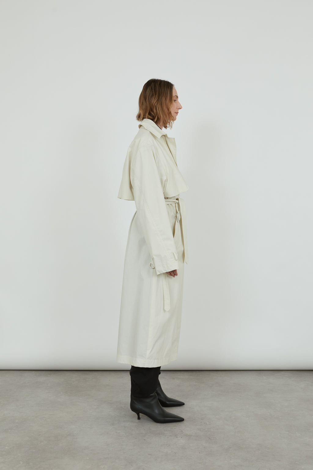 Evelyn coat | Off White - Water repellent cotton