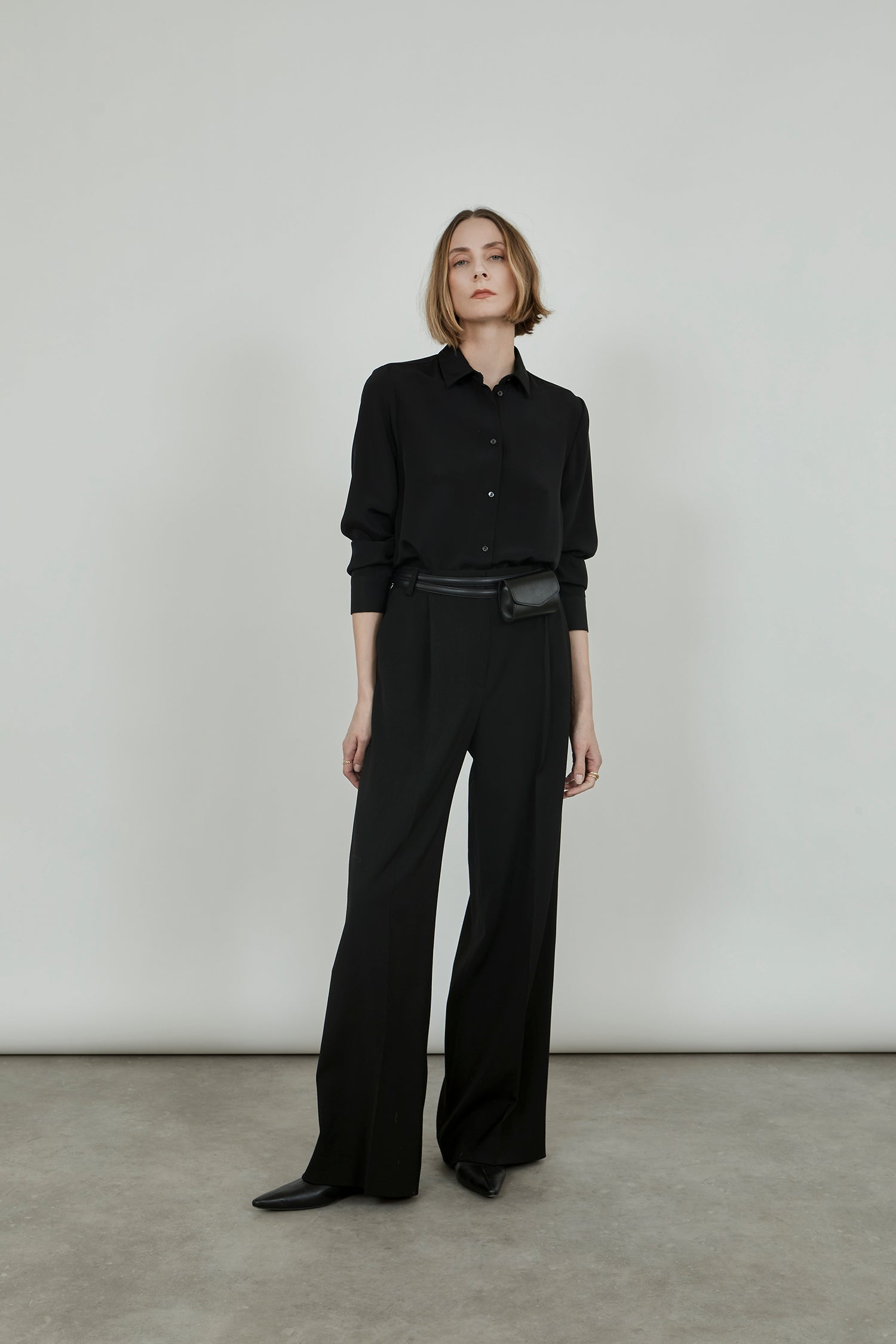 Florabel blouse | Black - Crepe silk – La Collection