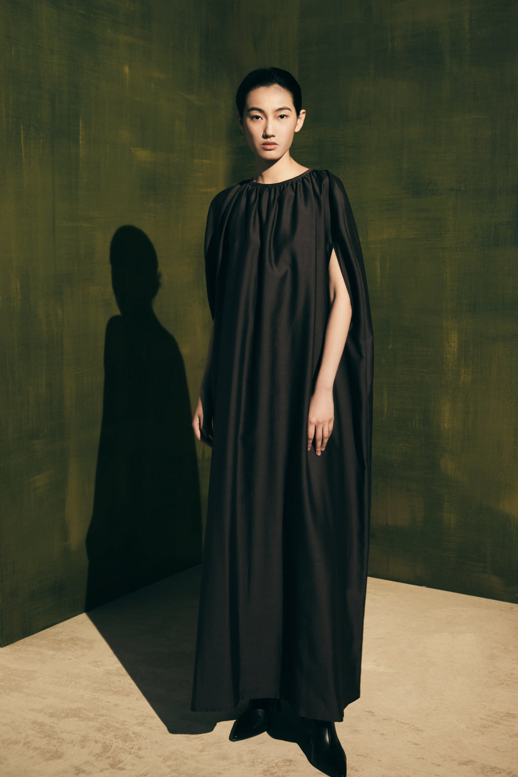 Gillian cape dress | Midnight Blue - Cotton