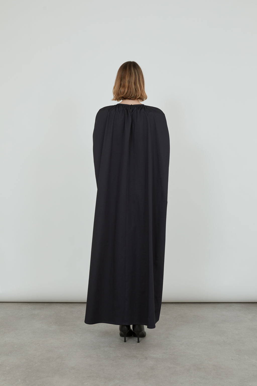 Gillian cape dress | Midnight Blue - Cotton