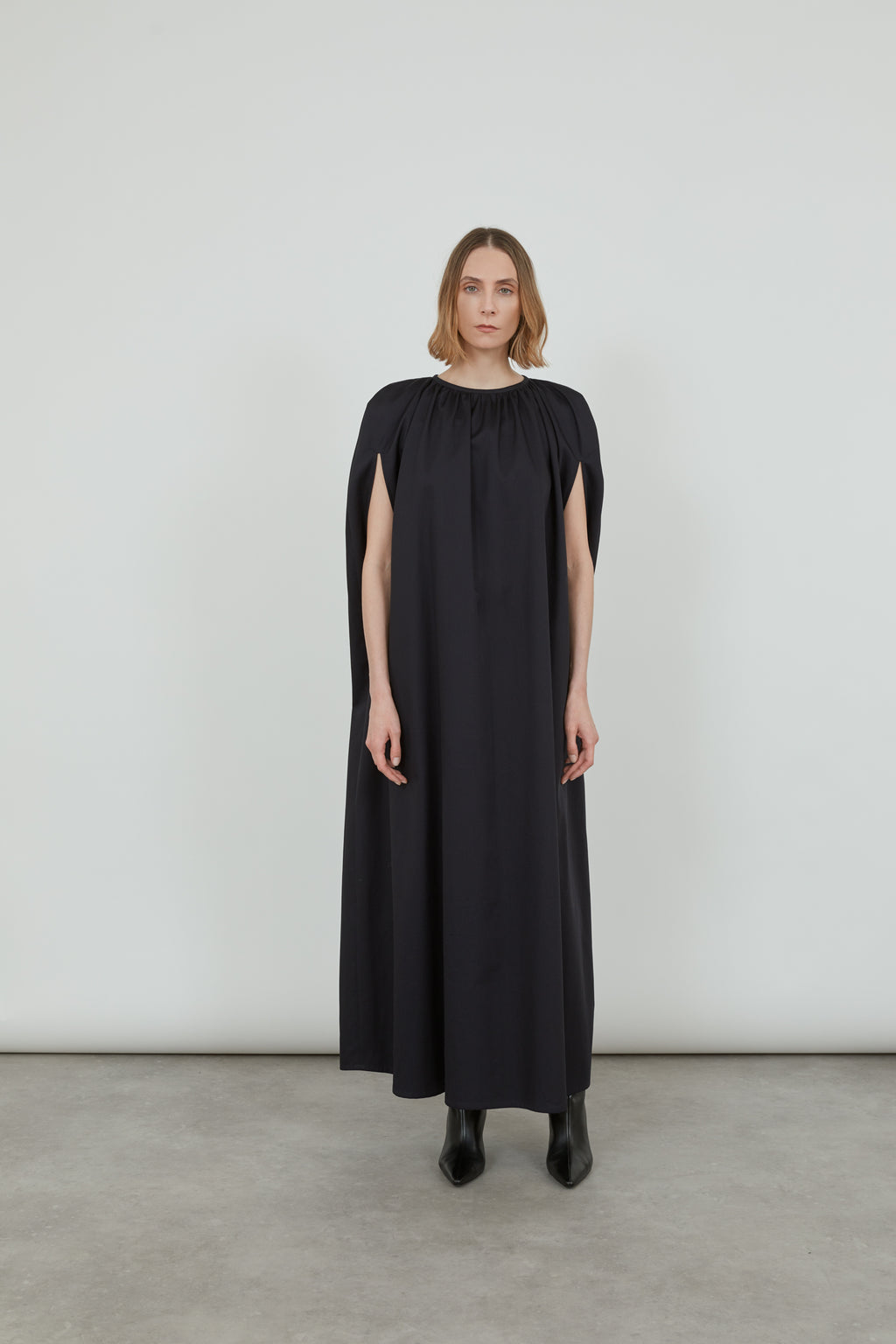 Gillian cape dress | Midnight Blue - Cotton