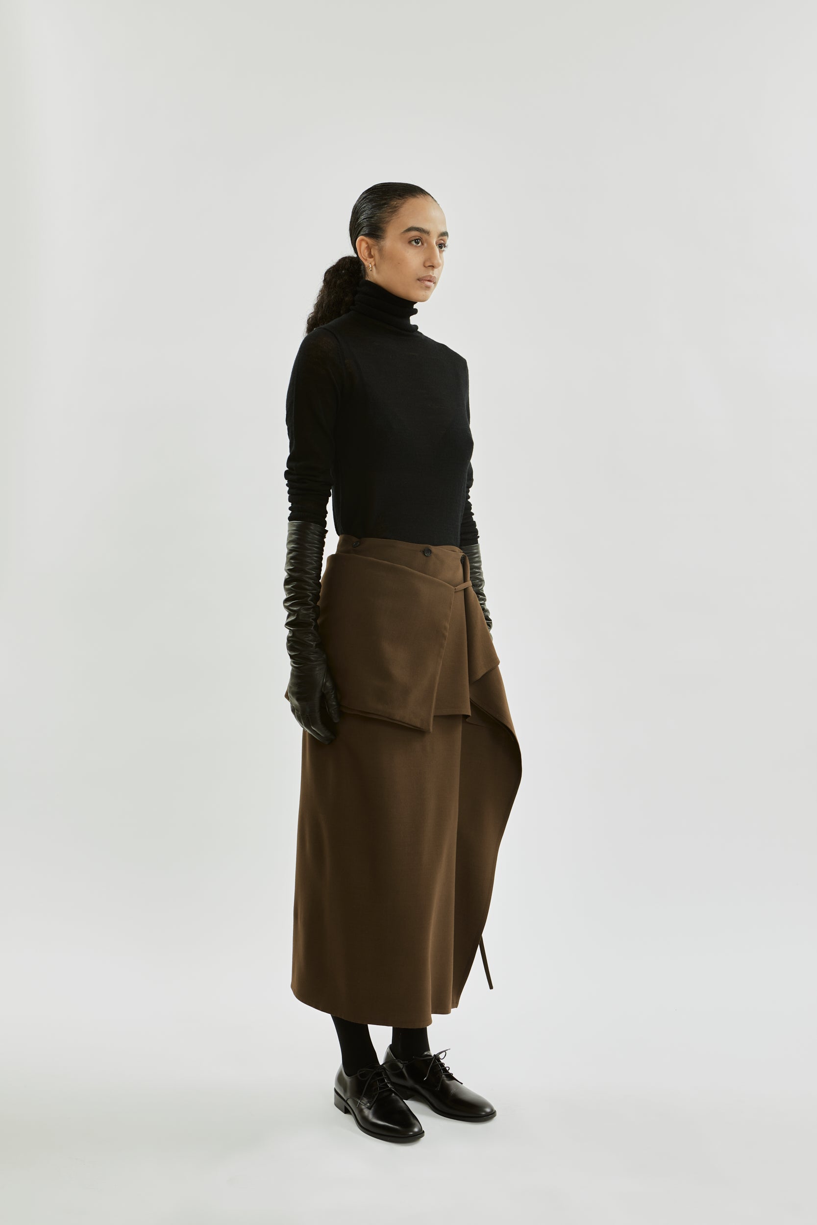 Irini beltbag | Khaki brown - Virgin wool blend