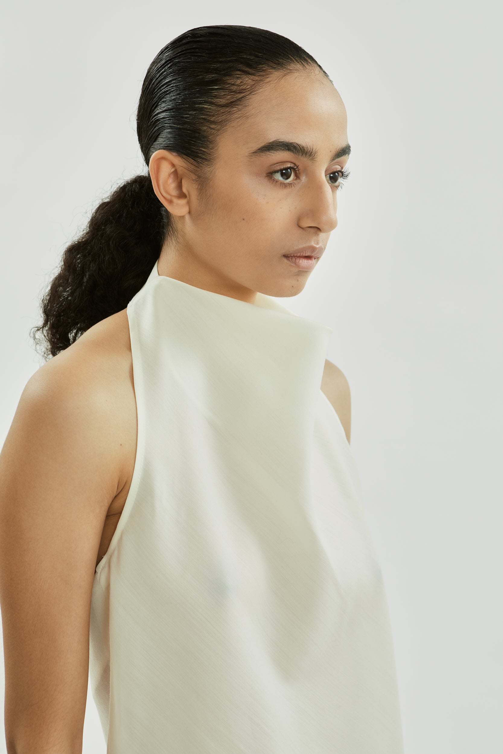 ジャンヌトップ |オフホワイト - ウールシルクブレンド