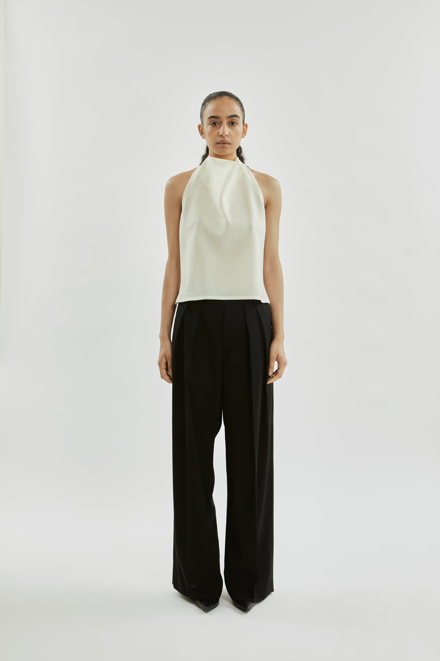 ジャンヌトップ |オフホワイト - ウールシルクブレンド