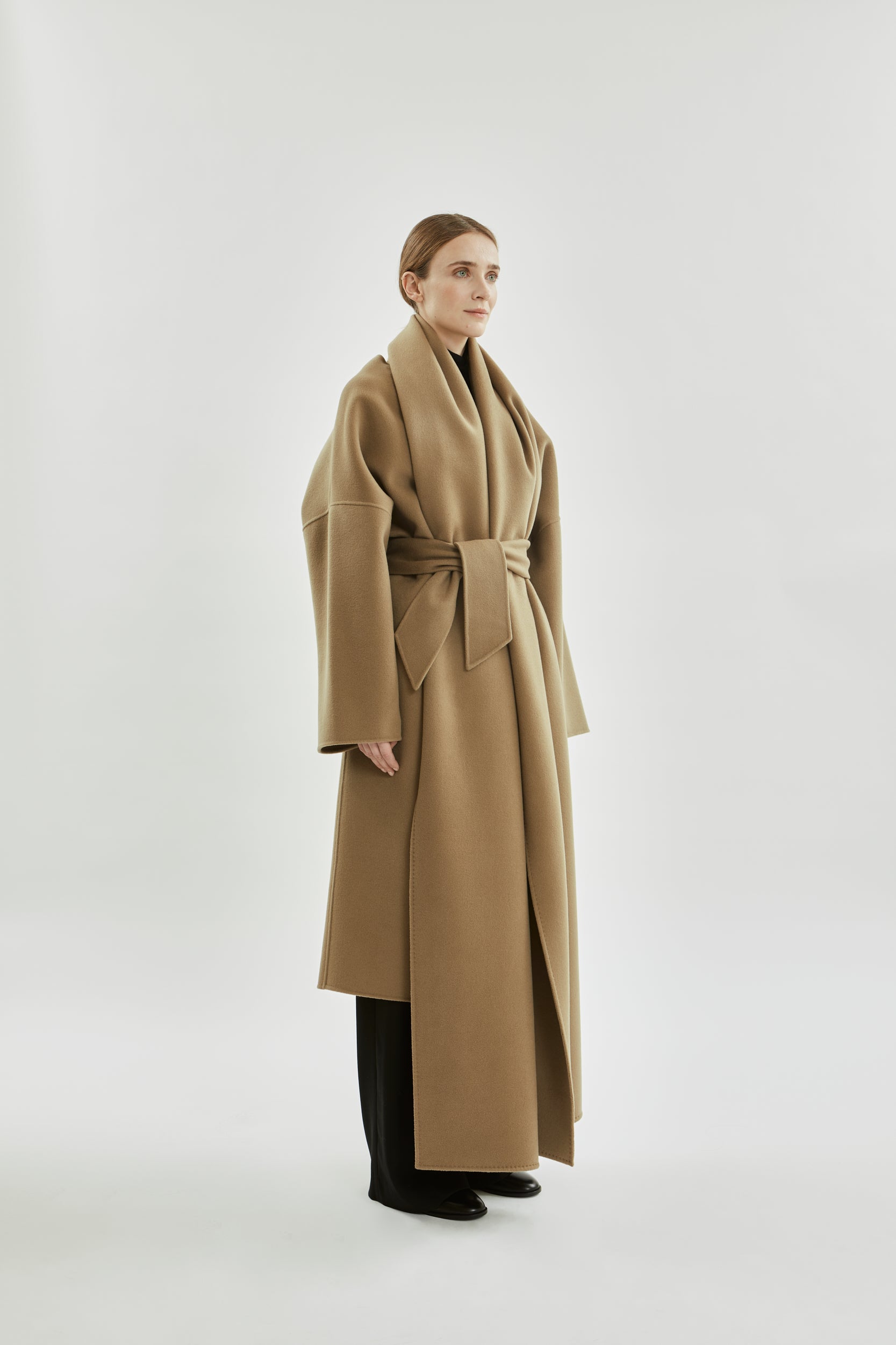 Julie scarf | Greige - Wool cashmere blend