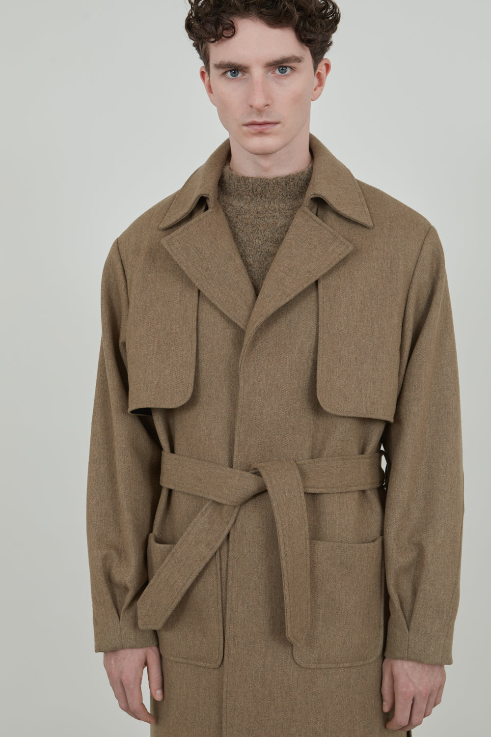 Karin coat | Ashy Brown - Recycled wool