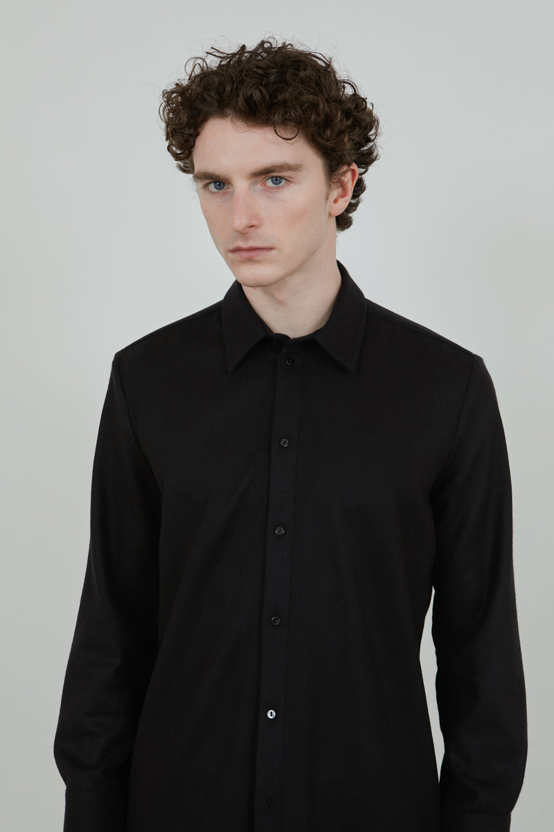 Adam shirt - black - virgin wool