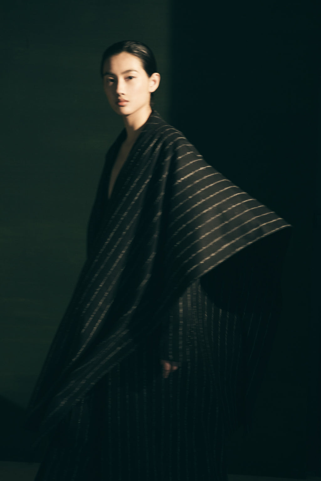 Macha scarf | Black striped - Wool blend