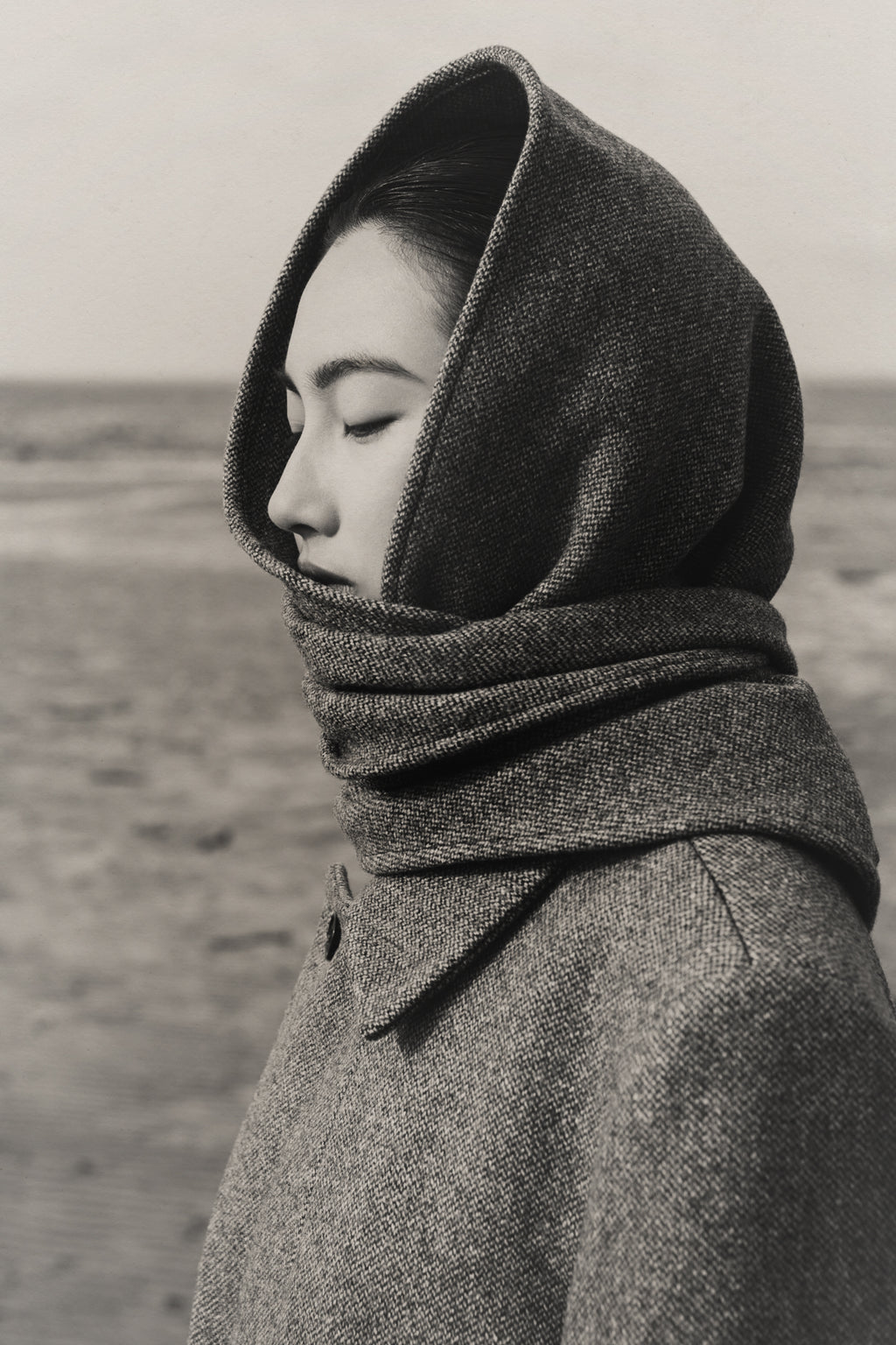 Yolanda head scarf | Grey Melange - Recycled wool