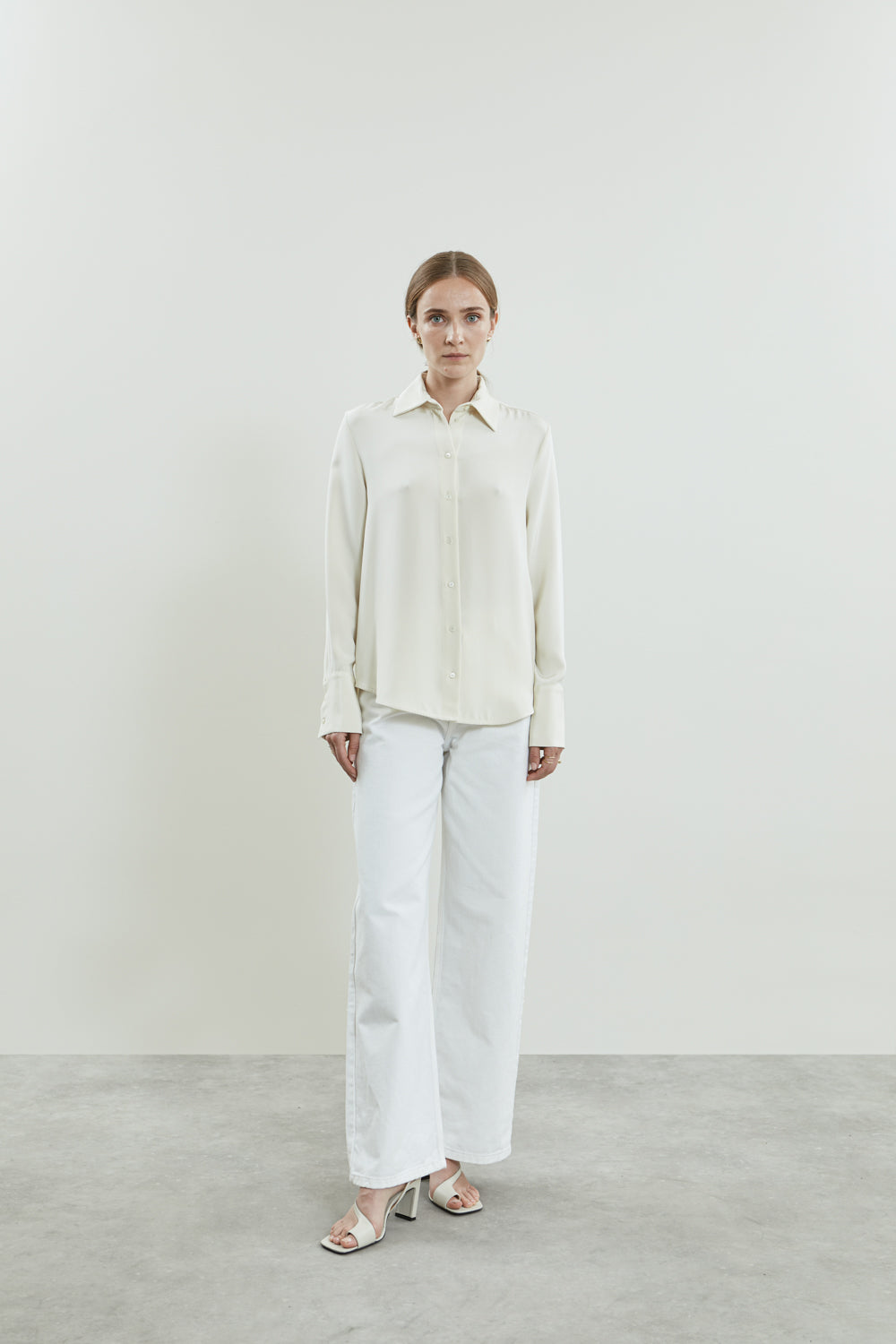 Jeannine blouse | Off white - Crepe silk