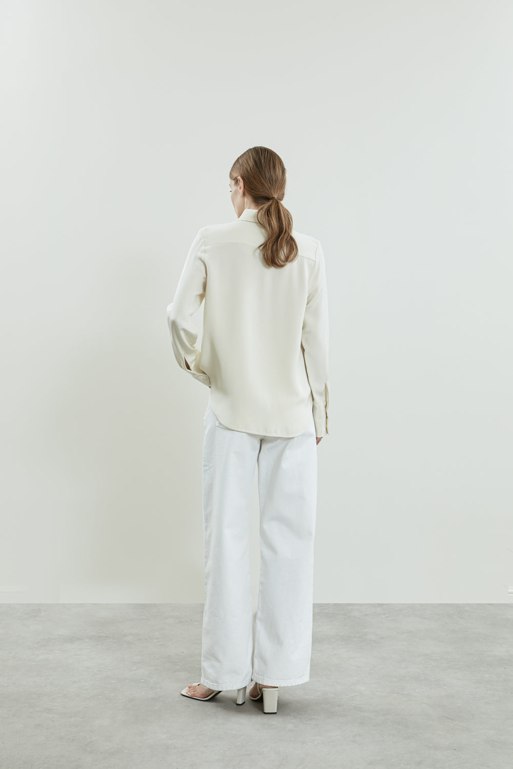 Jeannine blouse | Off white - Crepe silk