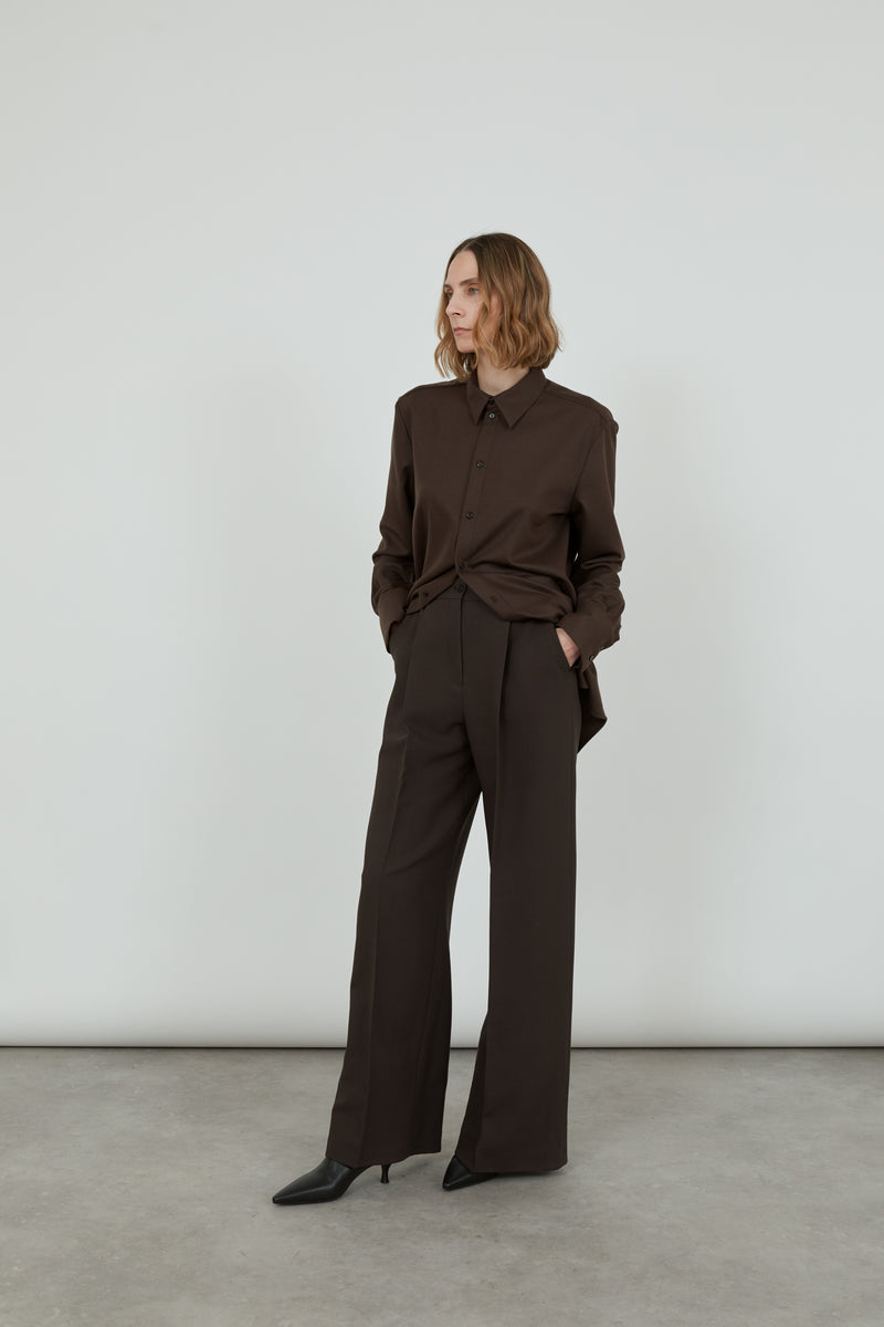 Dalida trousers | Chocolate - Virgin wool