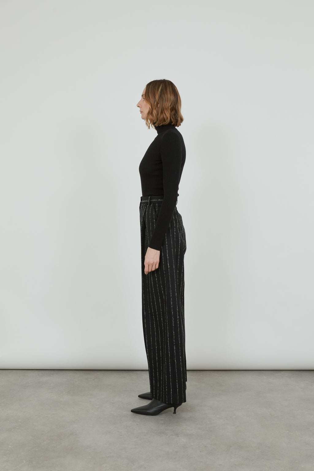 Dalida trousers | Black Striped - Wool blend