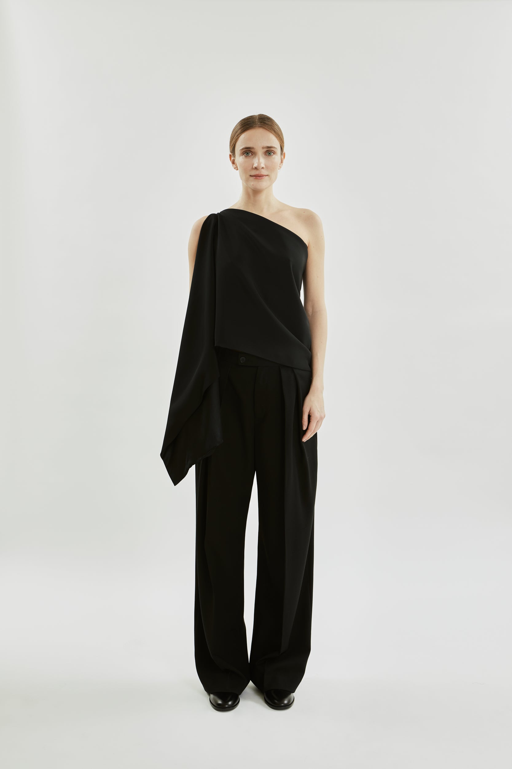 Macha dubbele sjaal | Zwart - Crepe Silk