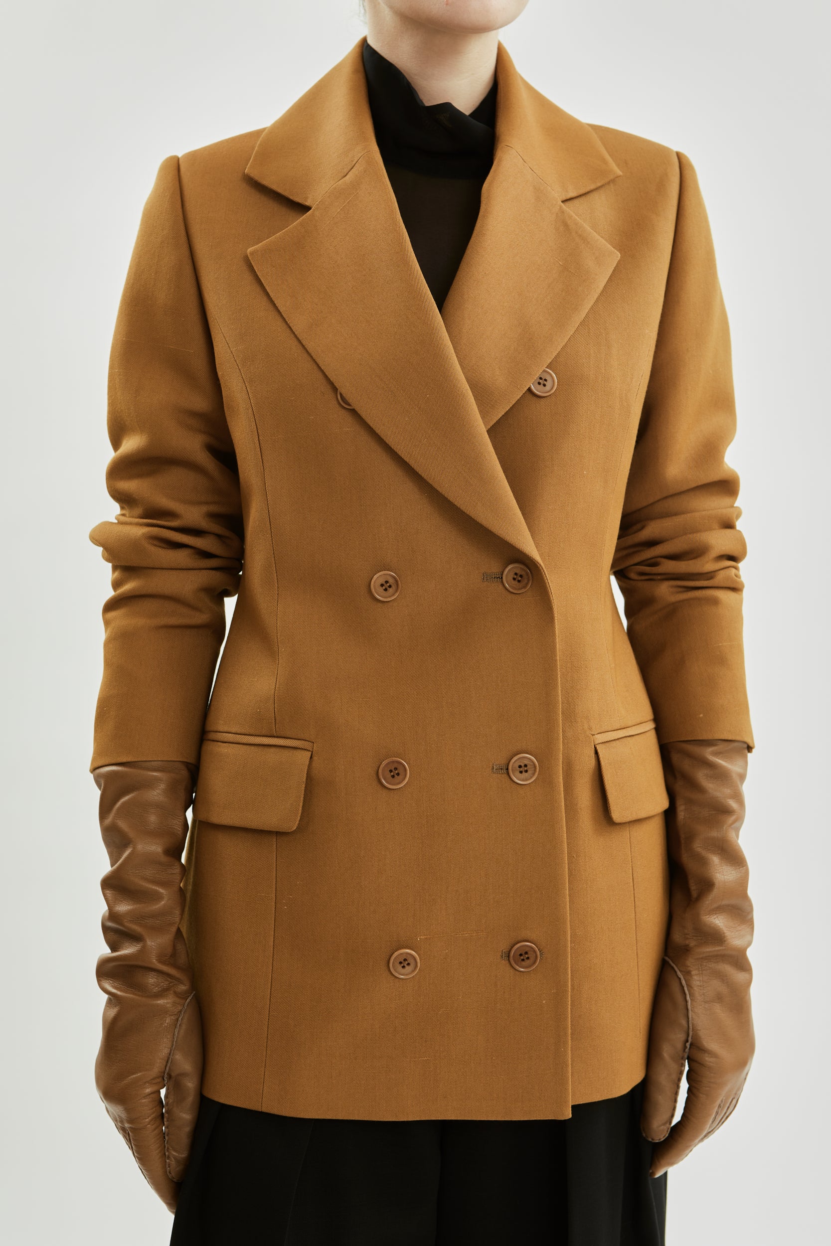 フィリッパのブレザー |ブロンズ - ウールシルクブレンド