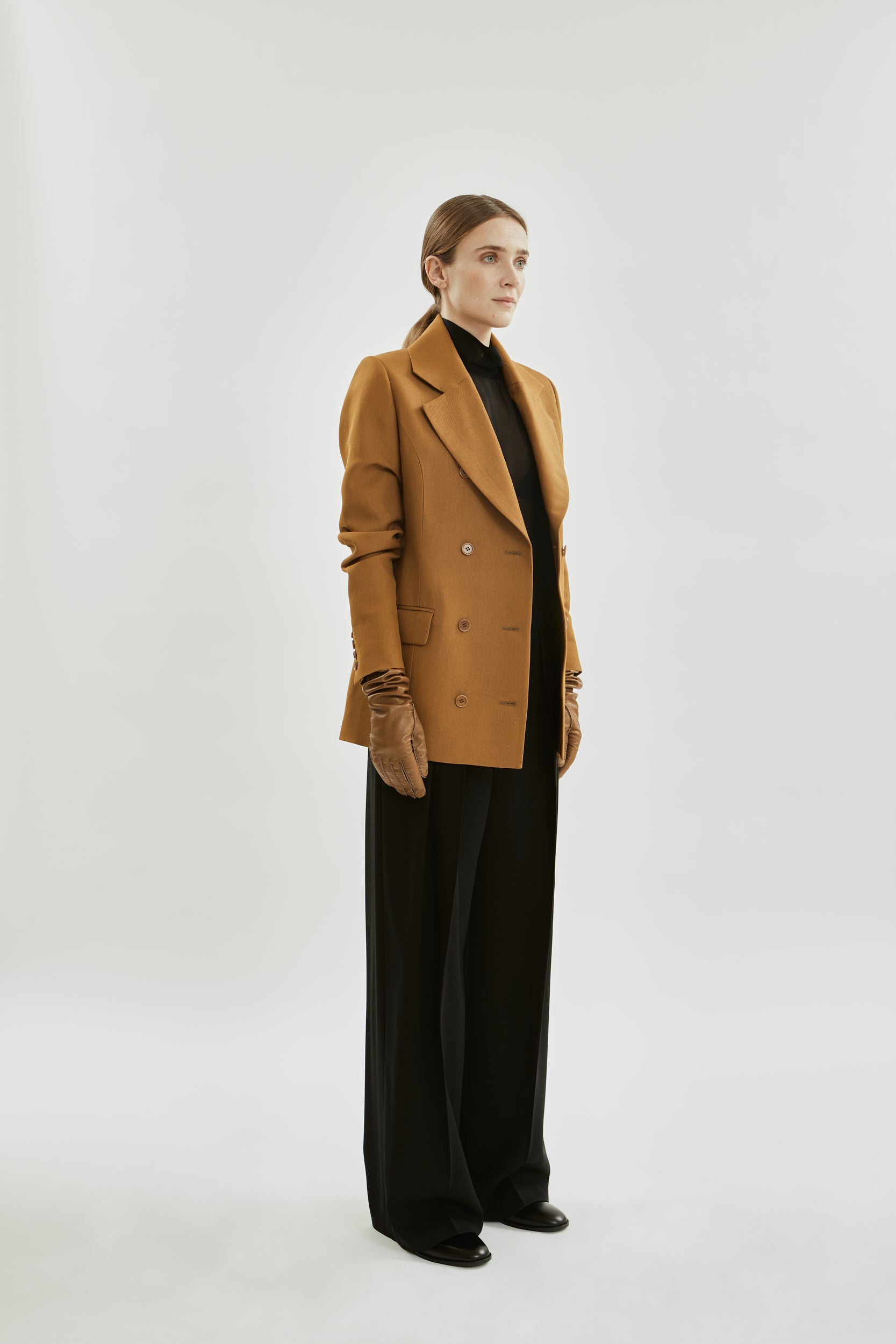 フィリッパのブレザー |ブロンズ - ウールシルクブレンド