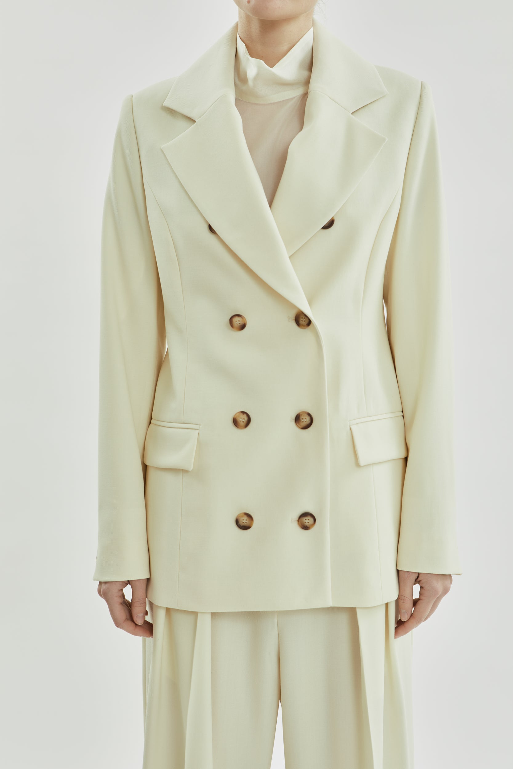 フィリッパのブレザー |オフホワイト - バージンウール