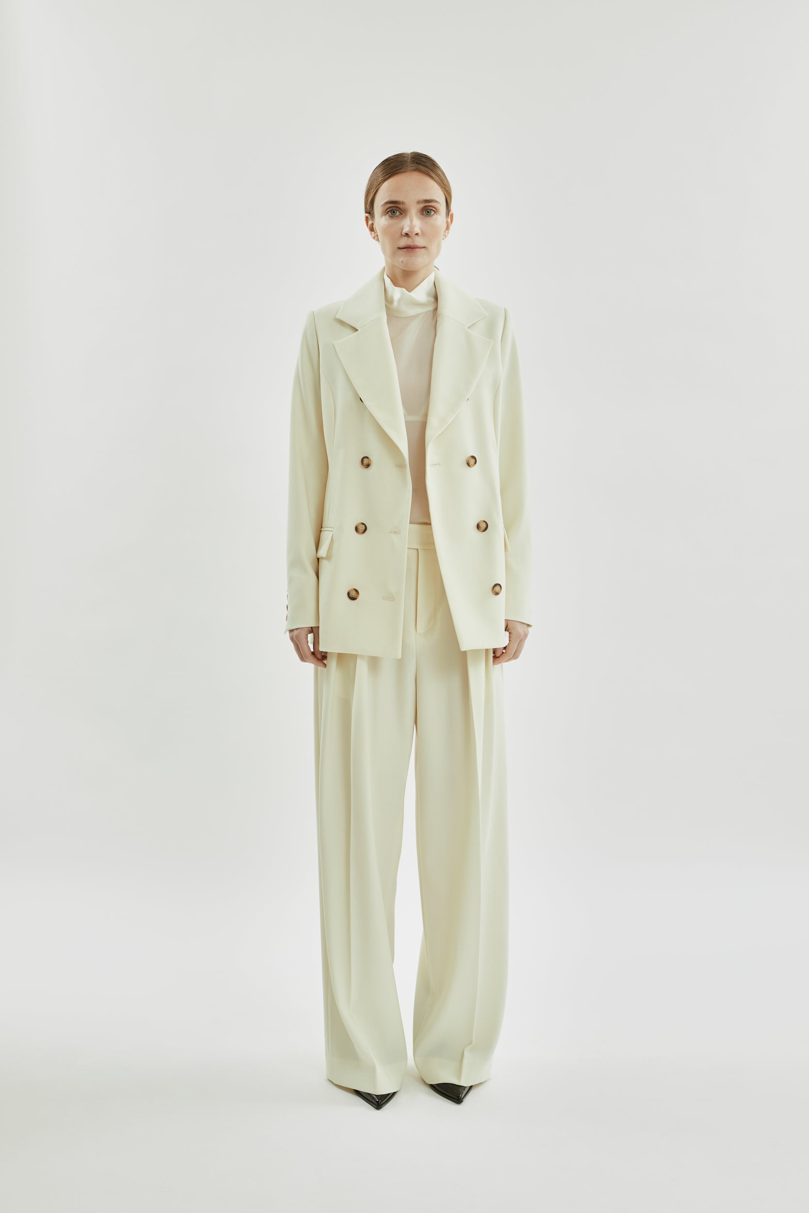 フィリッパのブレザー |オフホワイト - バージンウール