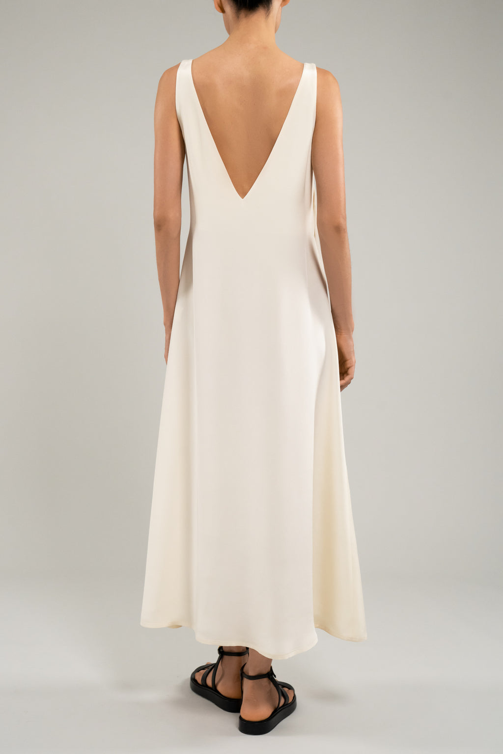 Rosemary Dress | Off White - Crepe silk