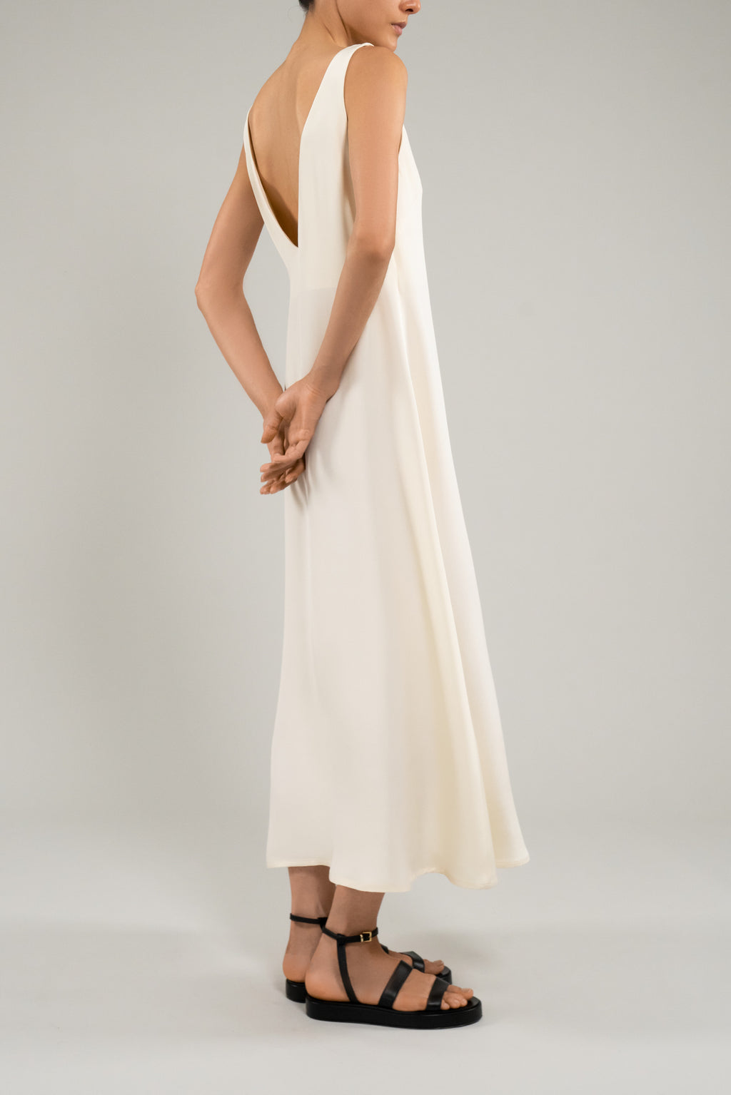 Rosemary Dress | Off White - Crepe silk