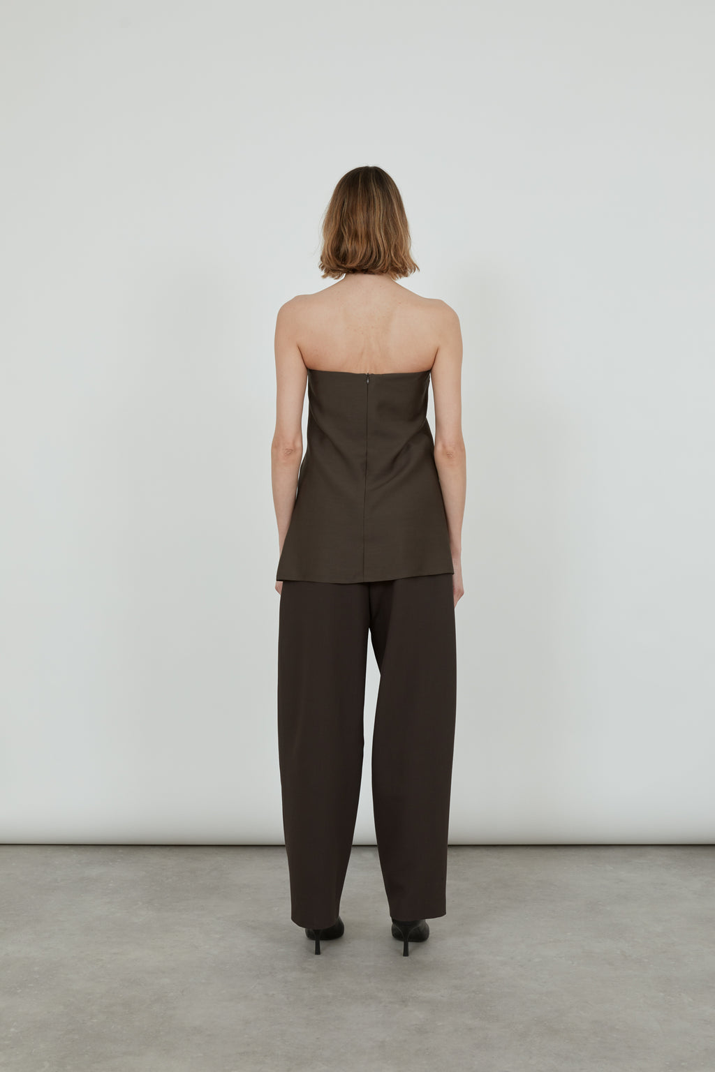 Suzanna top | Chocolate - Wool-silk blend