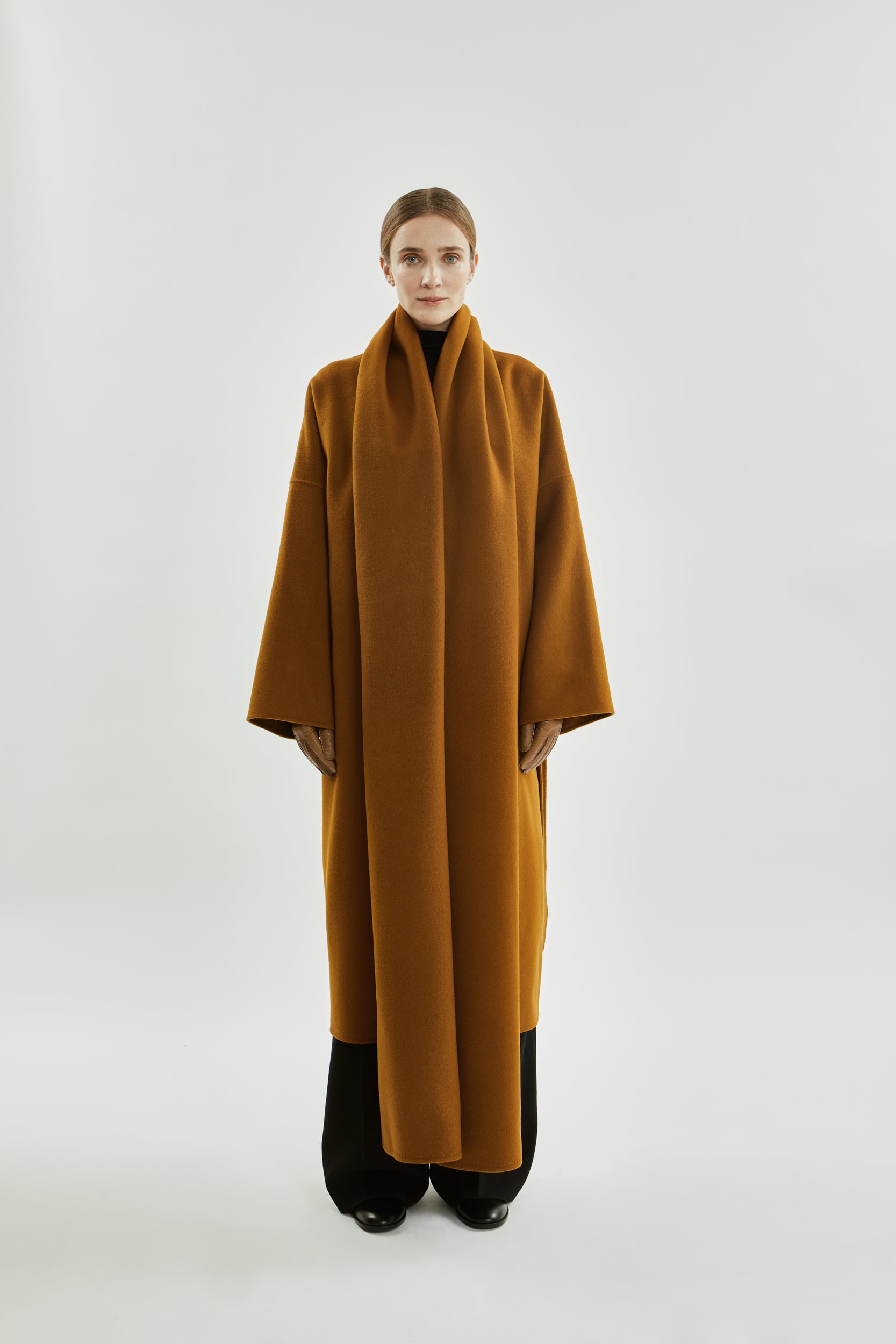 Julie scarf | Caramel - Wool cashmere blend