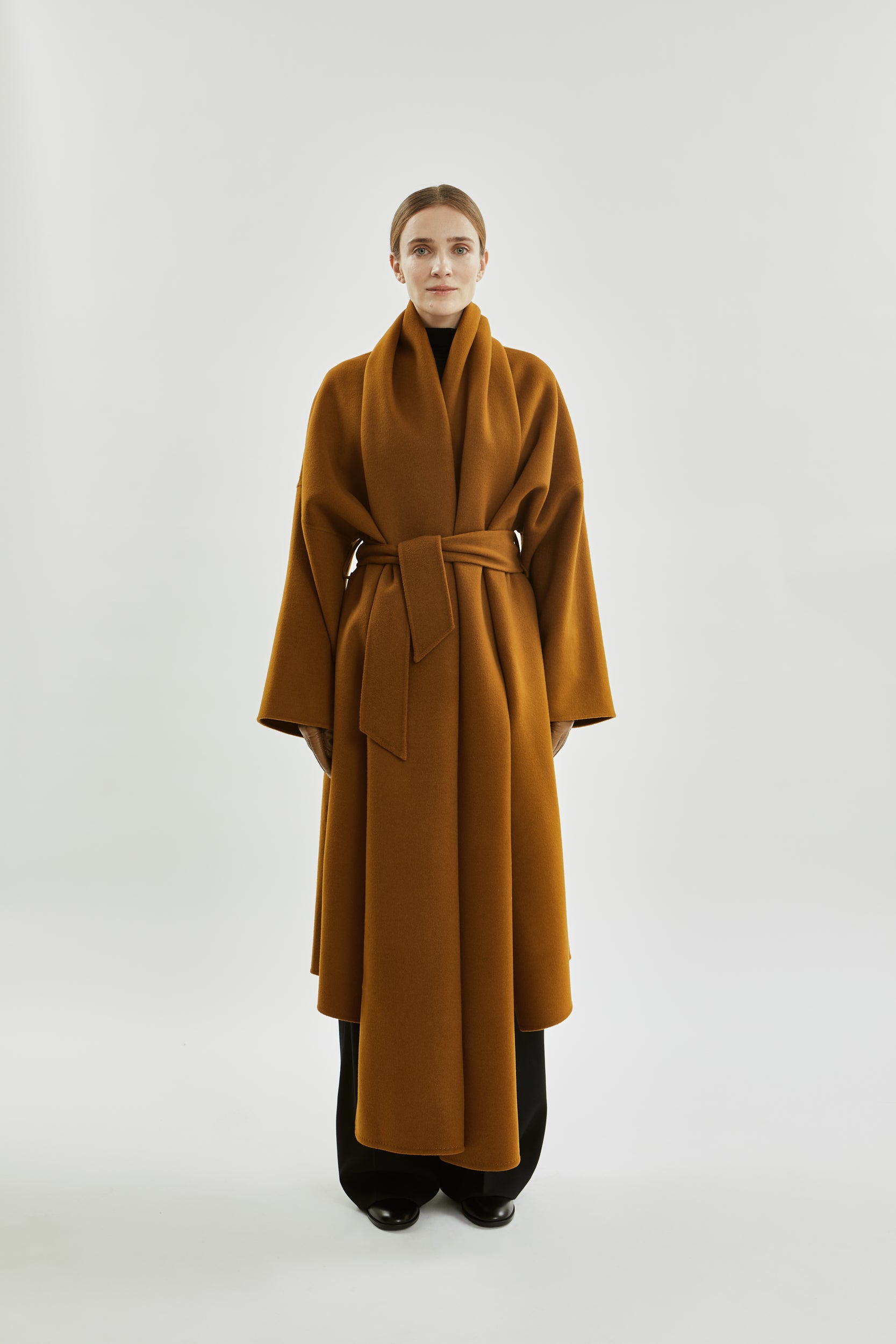 Julie scarf | Caramel - Wool cashmere blend