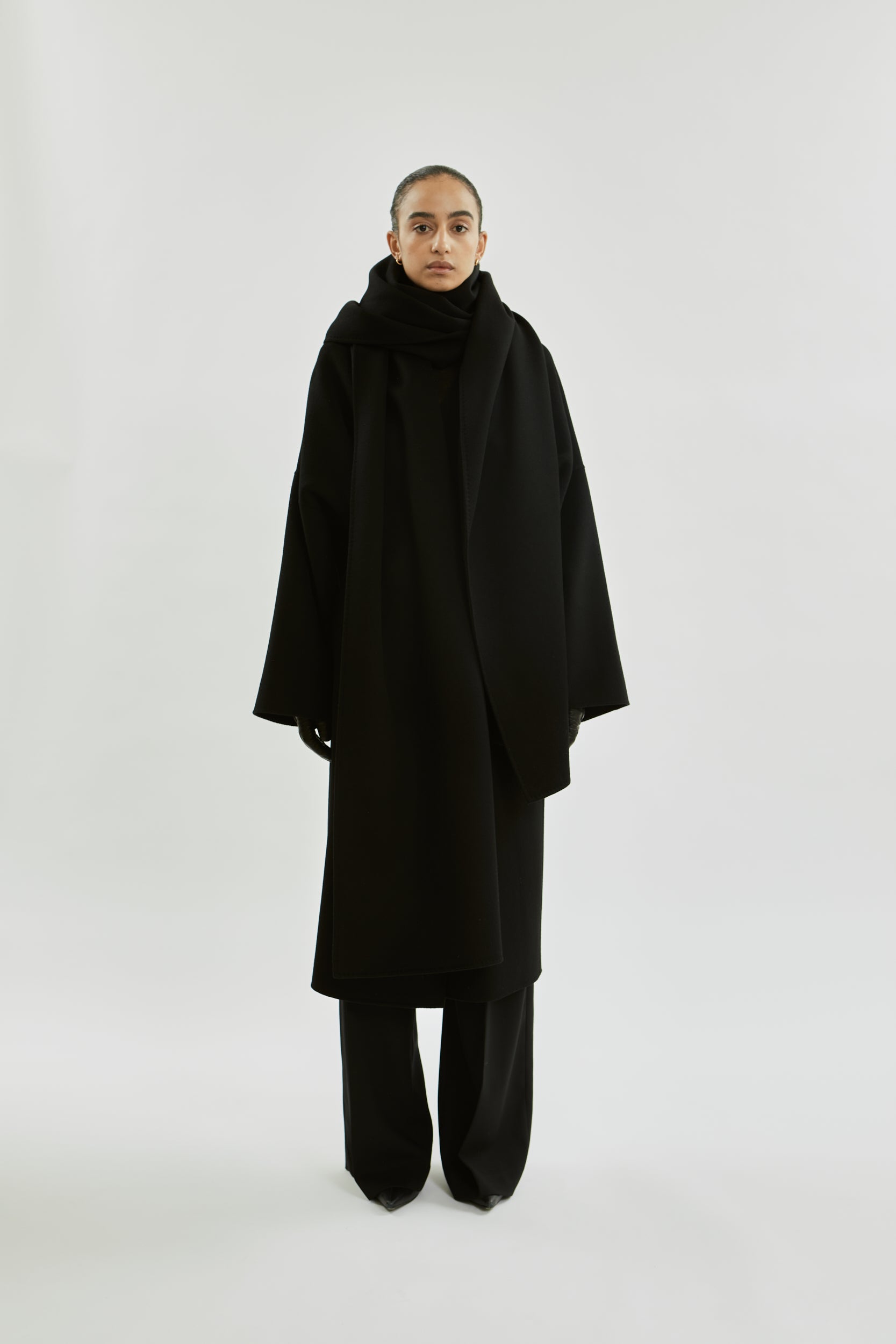 Julie scarf | Black - Wool cashmere blend
