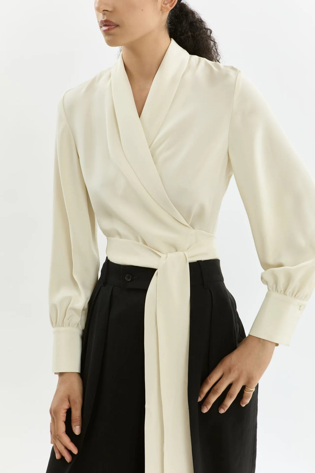 Elettra blouse | Off white - Crepe silk