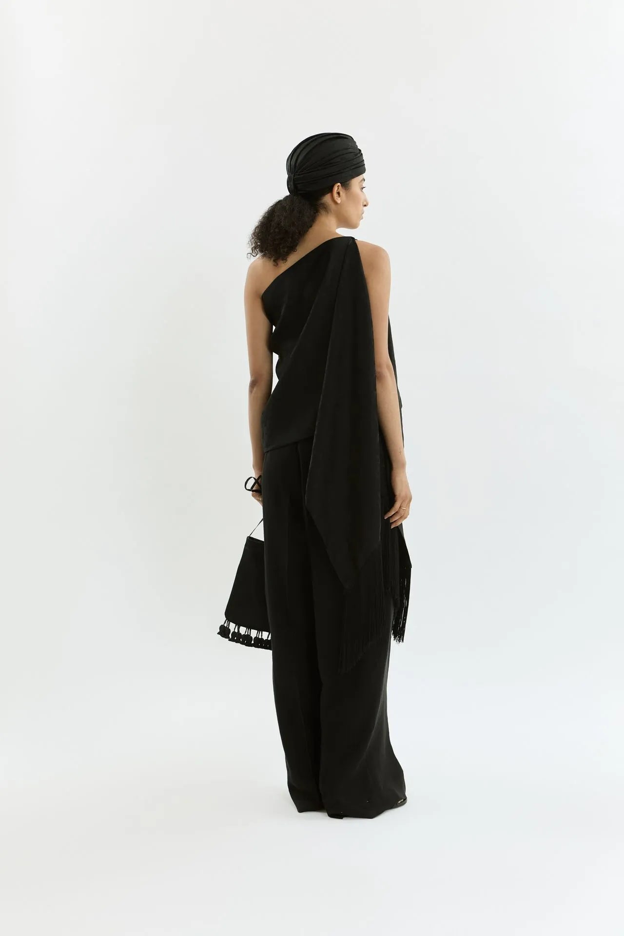 Macha double fringes | Black - Jacquard