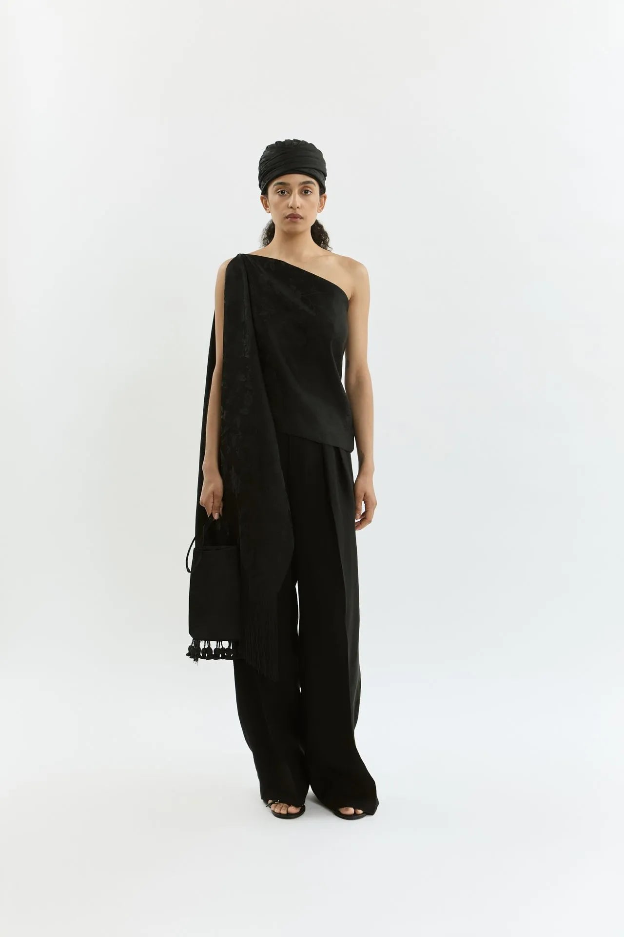 Macha double fringes | Black - Jacquard