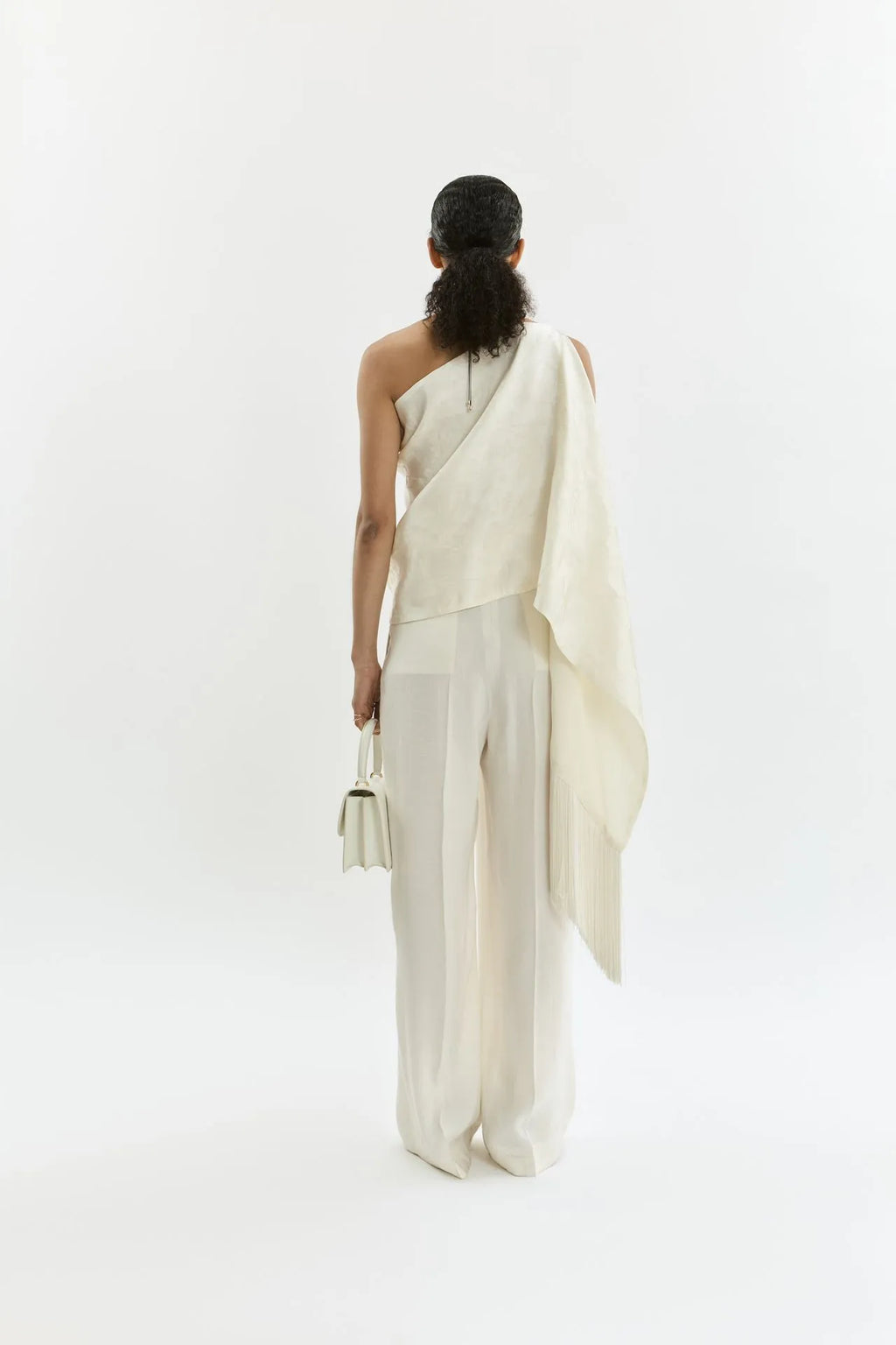 Macha double fringes | Cream - Jacquard